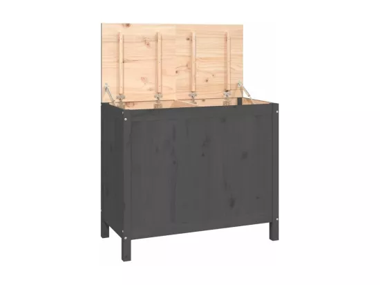 Boîte à linge Gris 88,5x44x76 Bois massif de pin