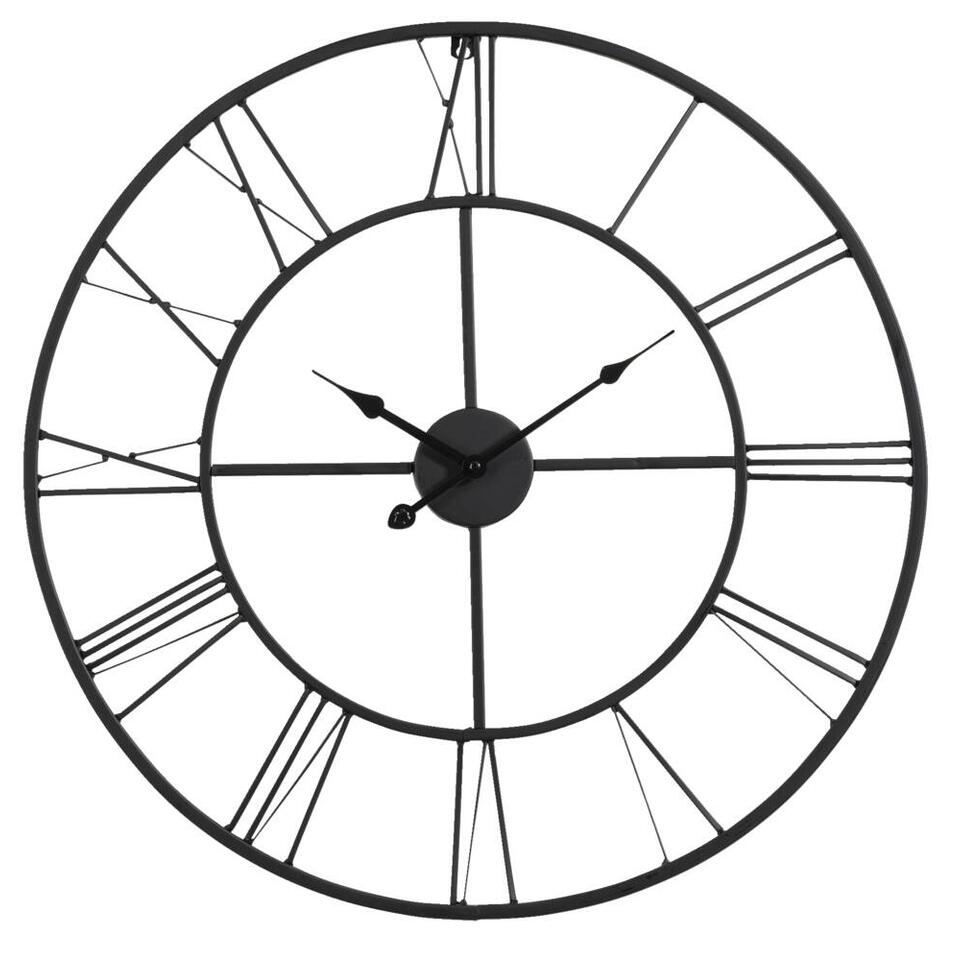Wandklok Mitchel - zwart - Ø60 cm
