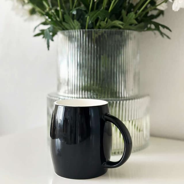 Kaffekop Kaffekrus i porcelæn med ske og låg 400 ml