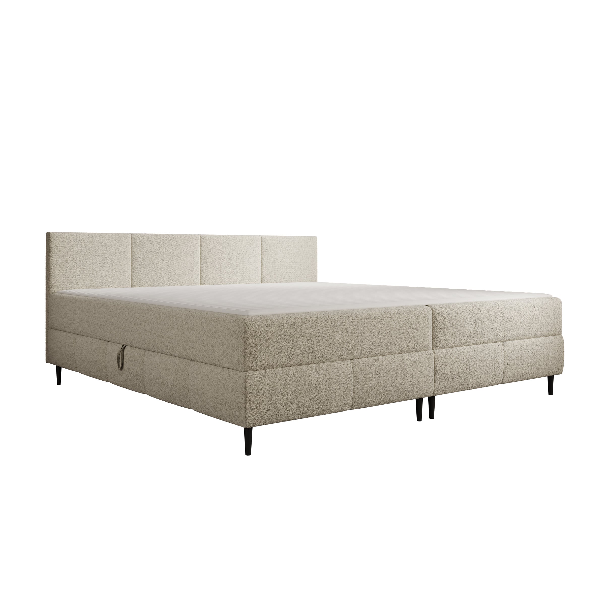 Brisa - Boxspring met opbergruimte - Teddystof beige - 200x200 cm