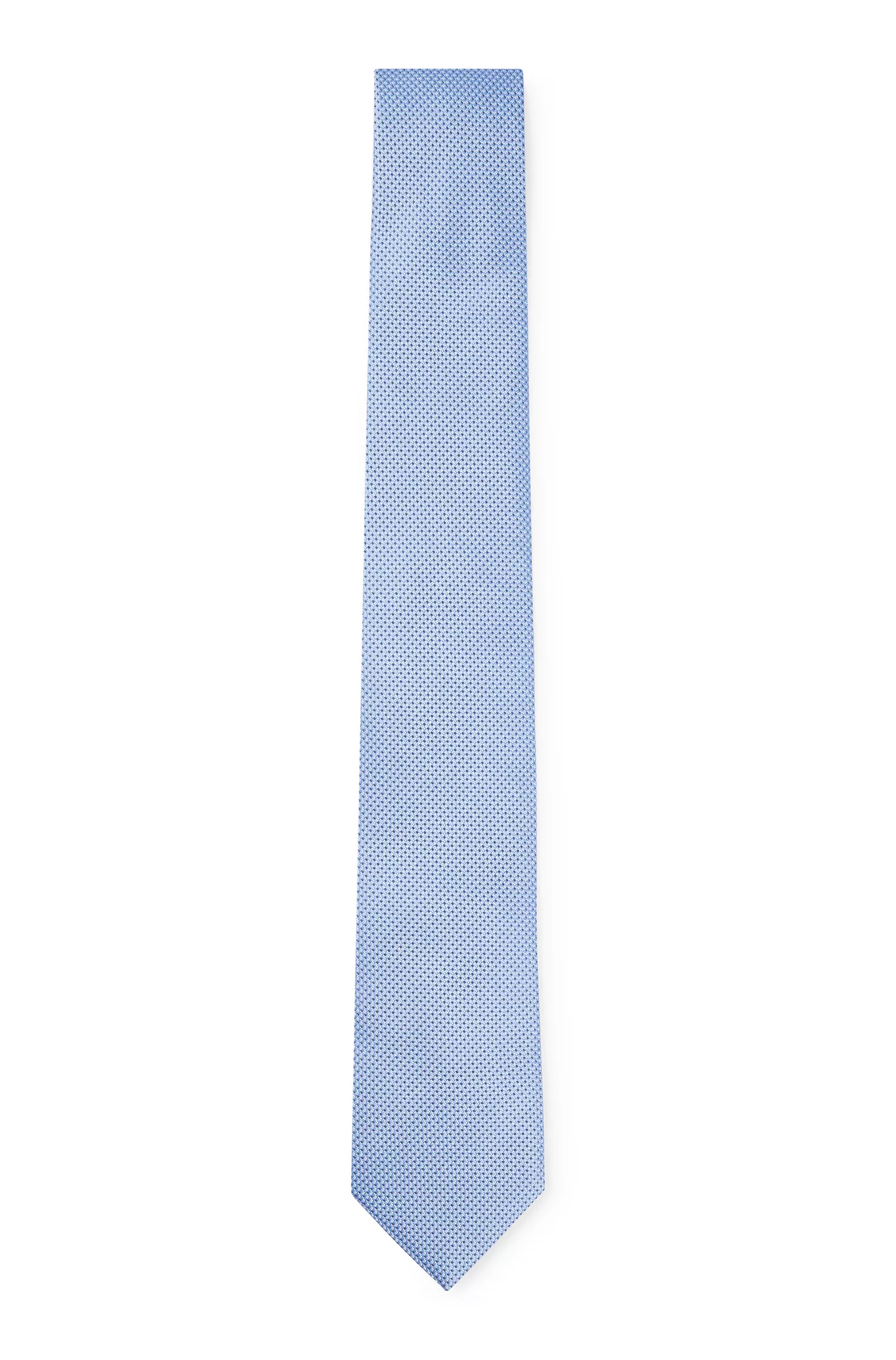 Conjunto BOSS de lenço de bolso e gravata em seda preta com microestampa.