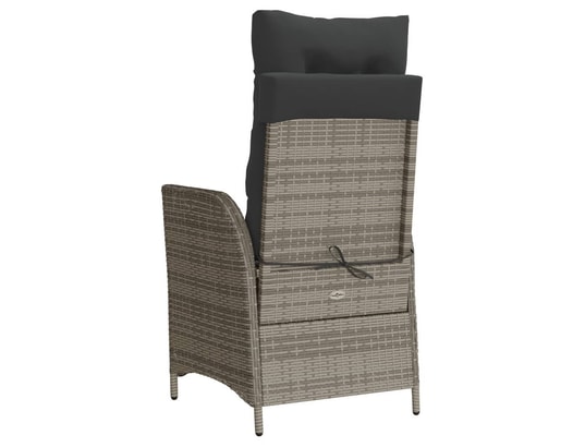 VIDAXL - Fauteuil Chaises inclinables de jardin lot de 2 et coussins gris roti...