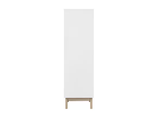 Meuble de rangement haut blanc et bois clair 3 portes L60 cm LEENA