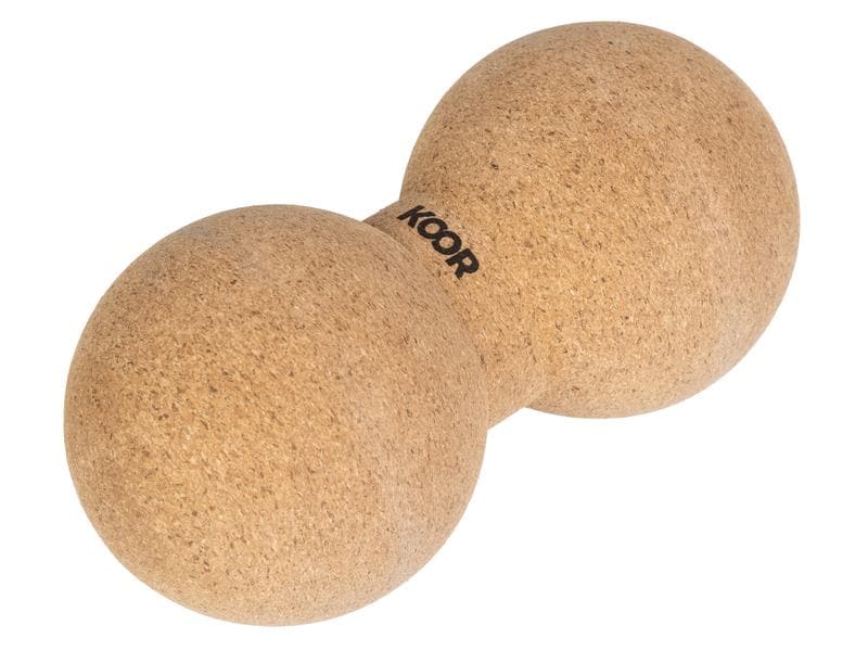 KOOR Faszientraining Einzel- und Doppelball, Kork Ideal zur punktuellen Massage von Brust, Rücken und Gesäss