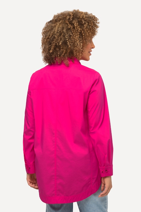 Hemdbluse, A-Linie, Hemdkragen, Langarm
