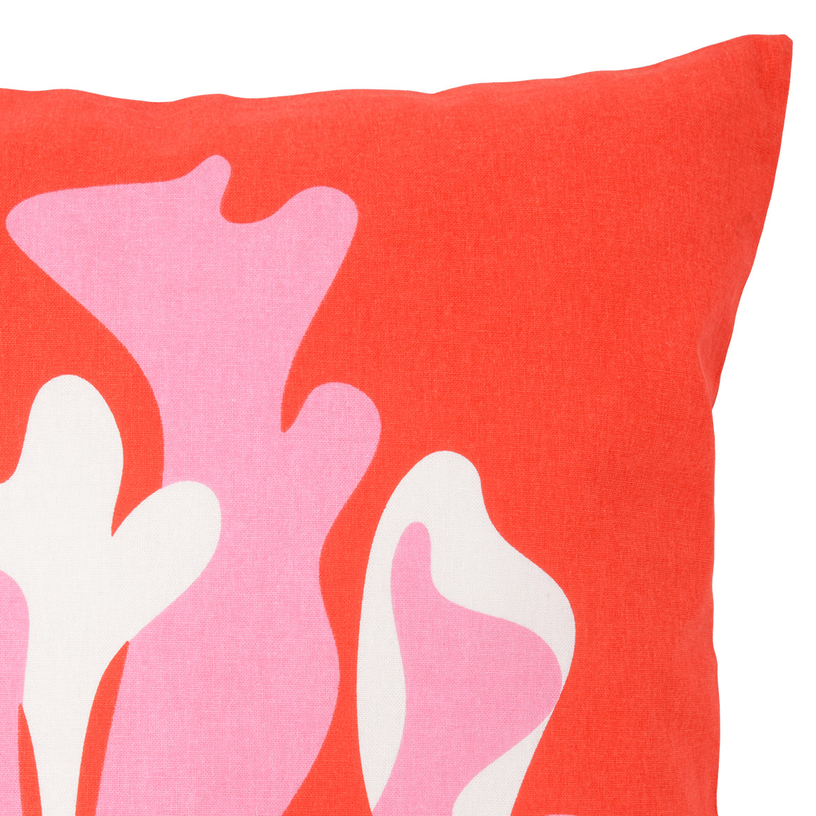 My Home Kissenhüller mit Pflanzen-Print orange / rosa / weiss