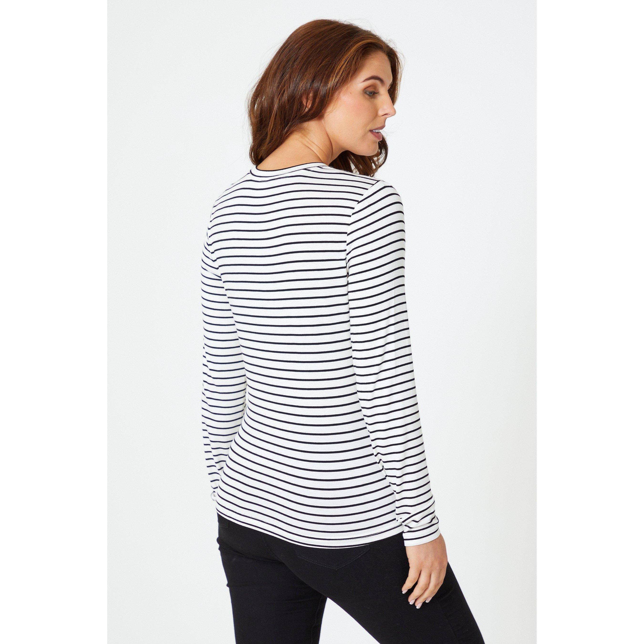 Be You Ladies Long Sleeve Stripe Love T Shirt