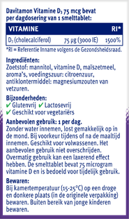 Davitamon VItamine D3 75 mcg Smelttablet 75TB