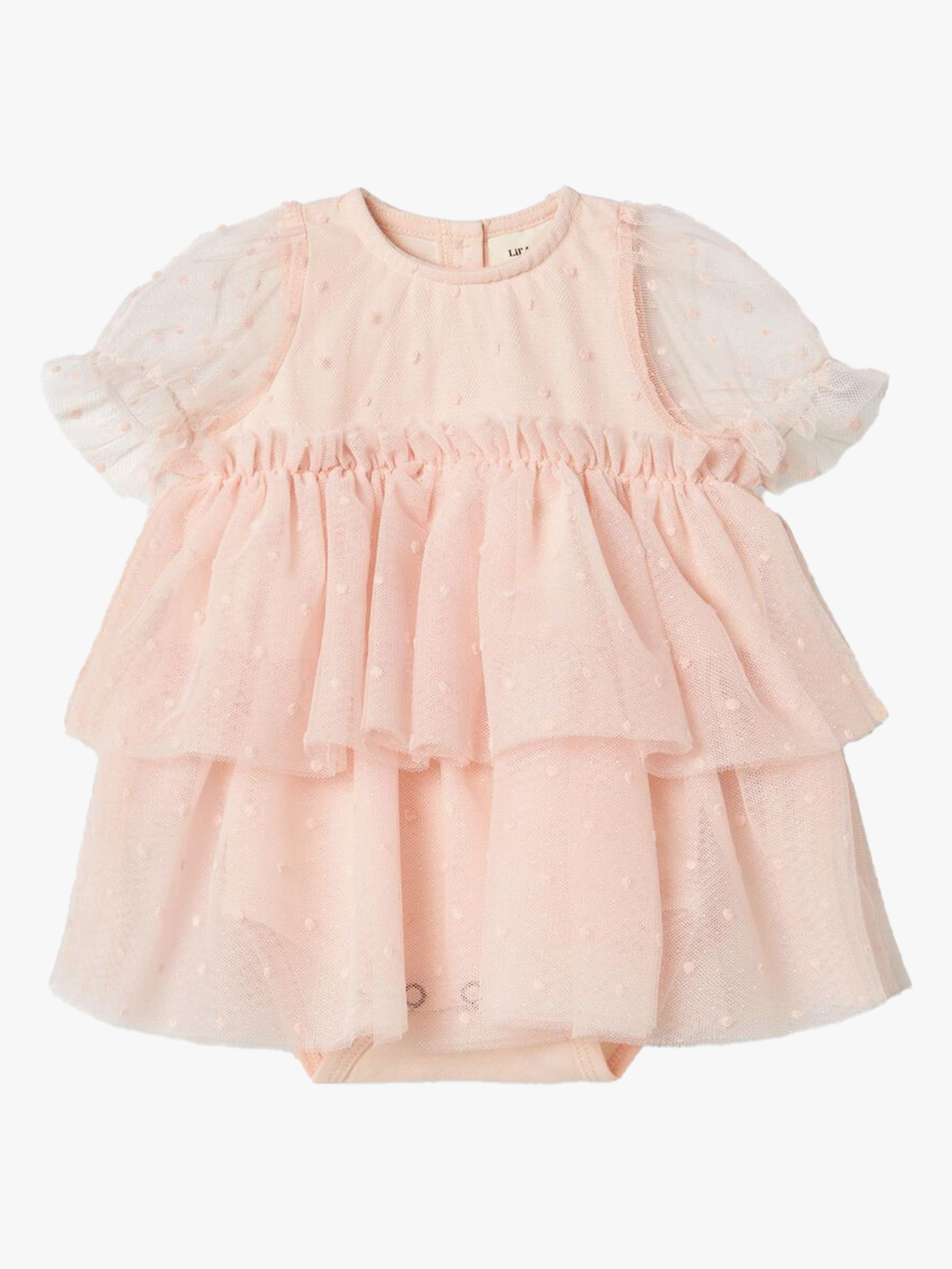 Frilla Short Sleeve Loose Tulle Body Dress