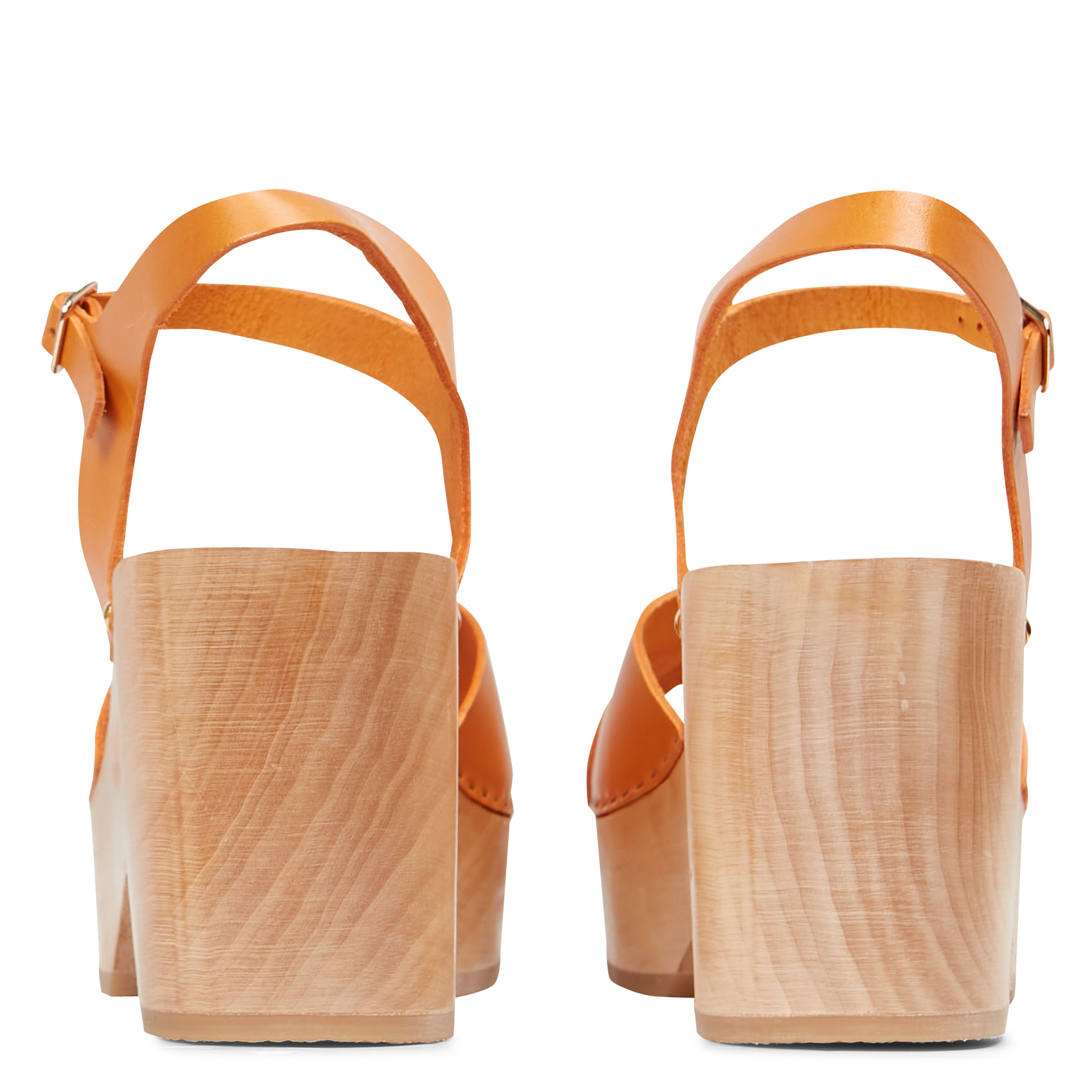 YAZZ - Sandales sabot en cuir | Orange