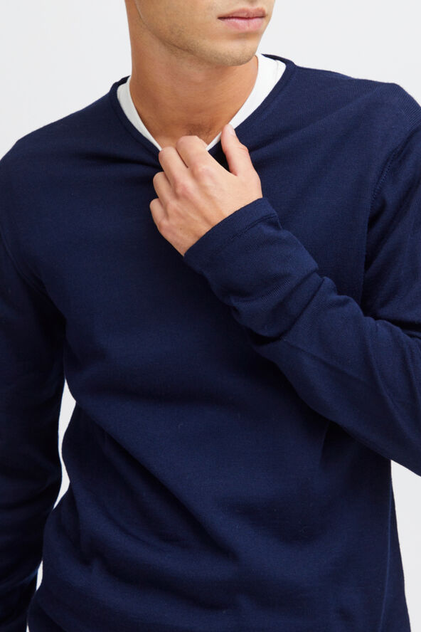 Casual Friday CFKENT Merino Crew Neck Knit Navy