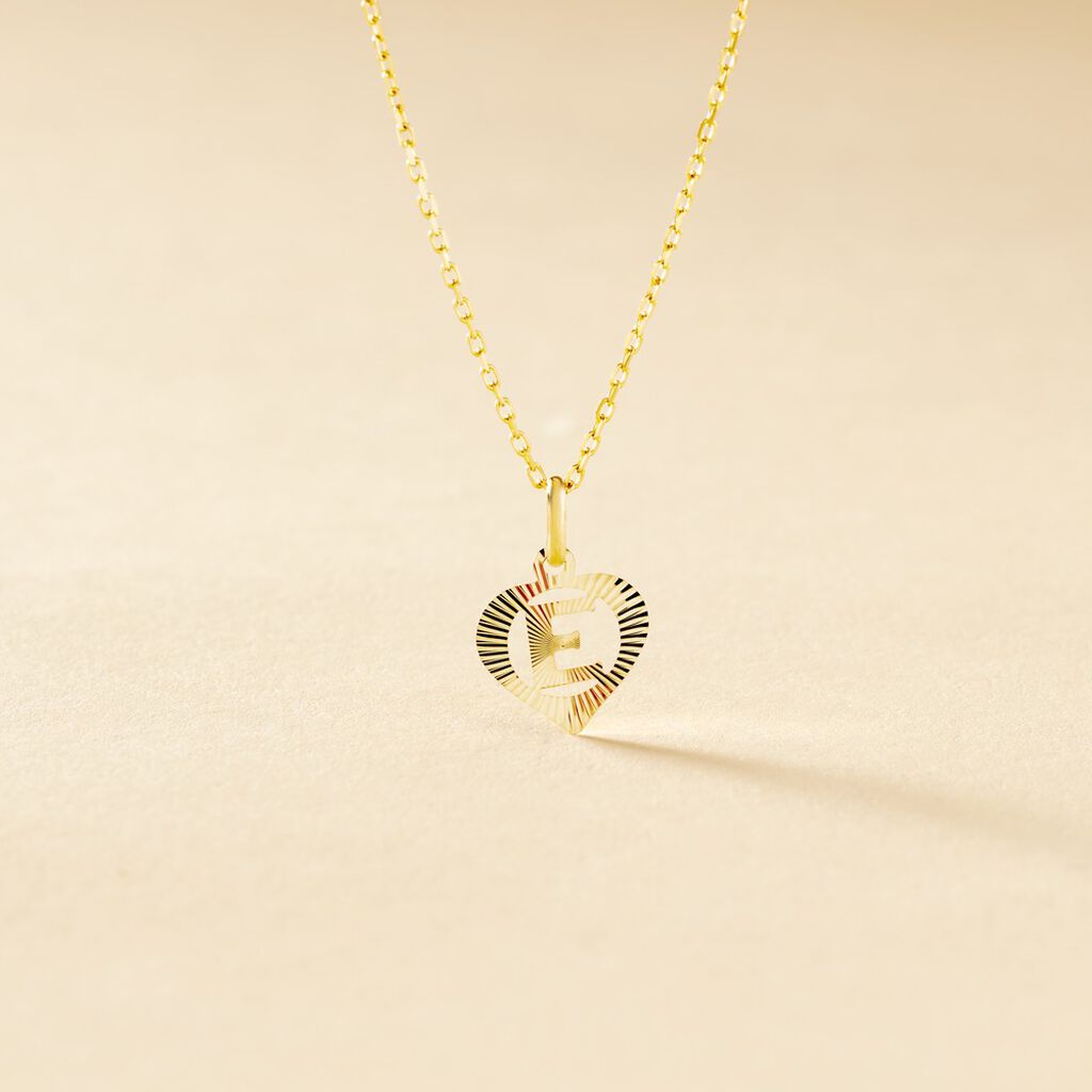 Pendentif Eudocie Coeur Lettre Or Jaune
