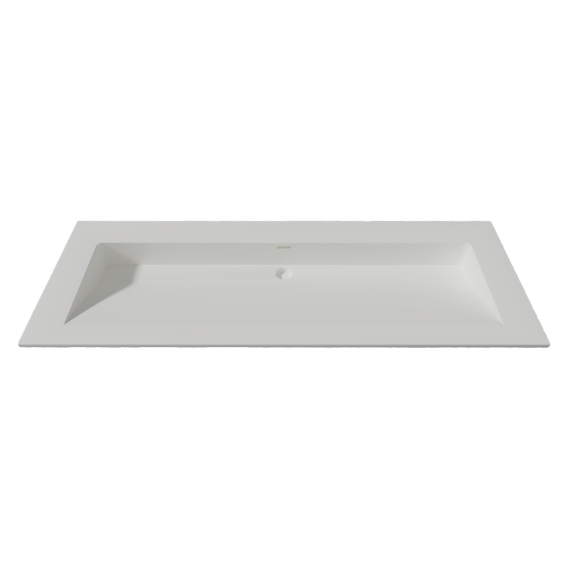 Lambini Designs Flora solid surface wastafel 120cm zonder kraangaten wit mat