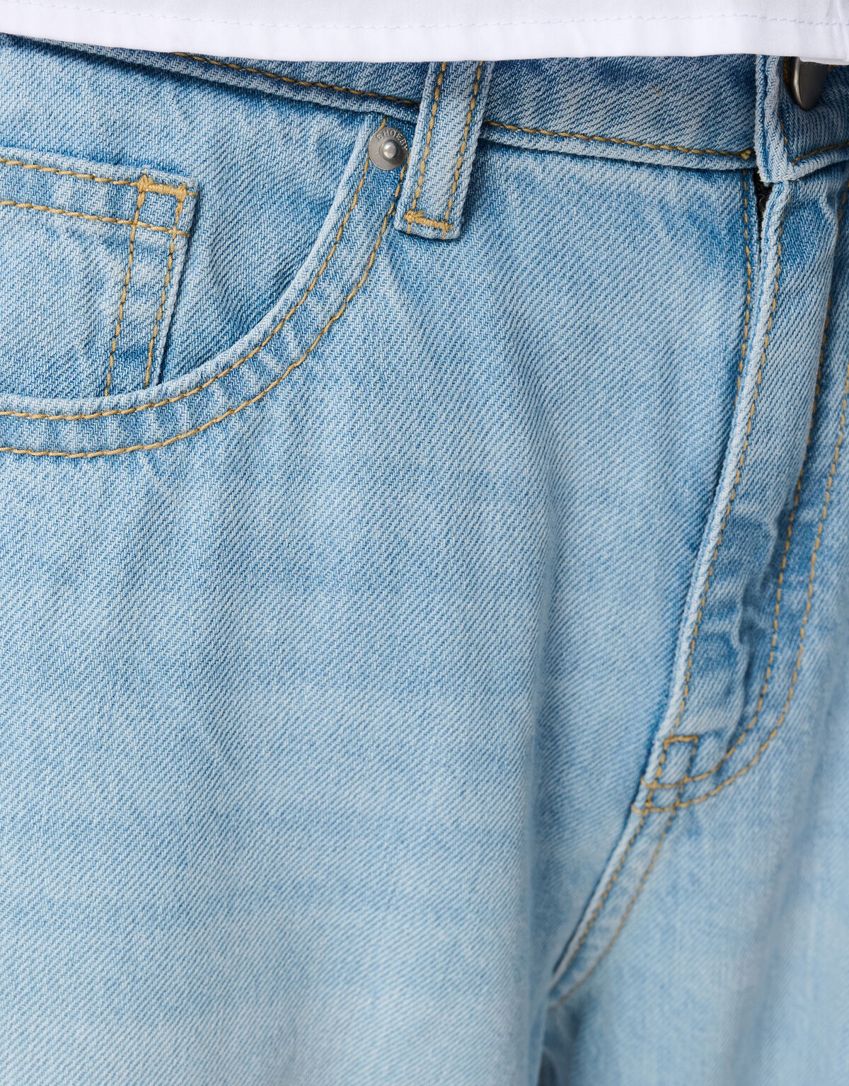 Wide Leg Fit Jeans Extra Lang Bleached