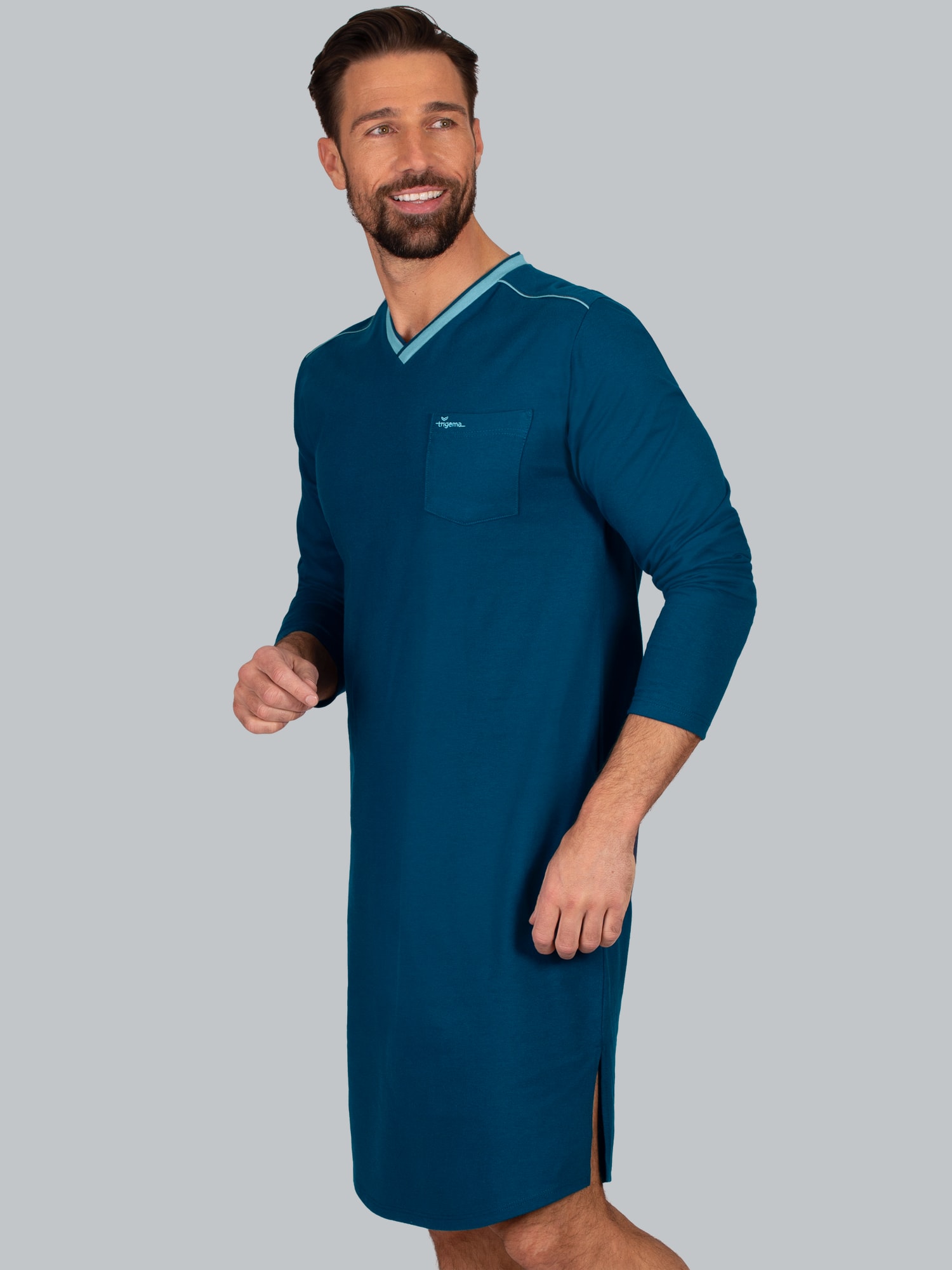 Herren-Nachthemd aus Biobaumwolle (kbA) Saphir-C2C