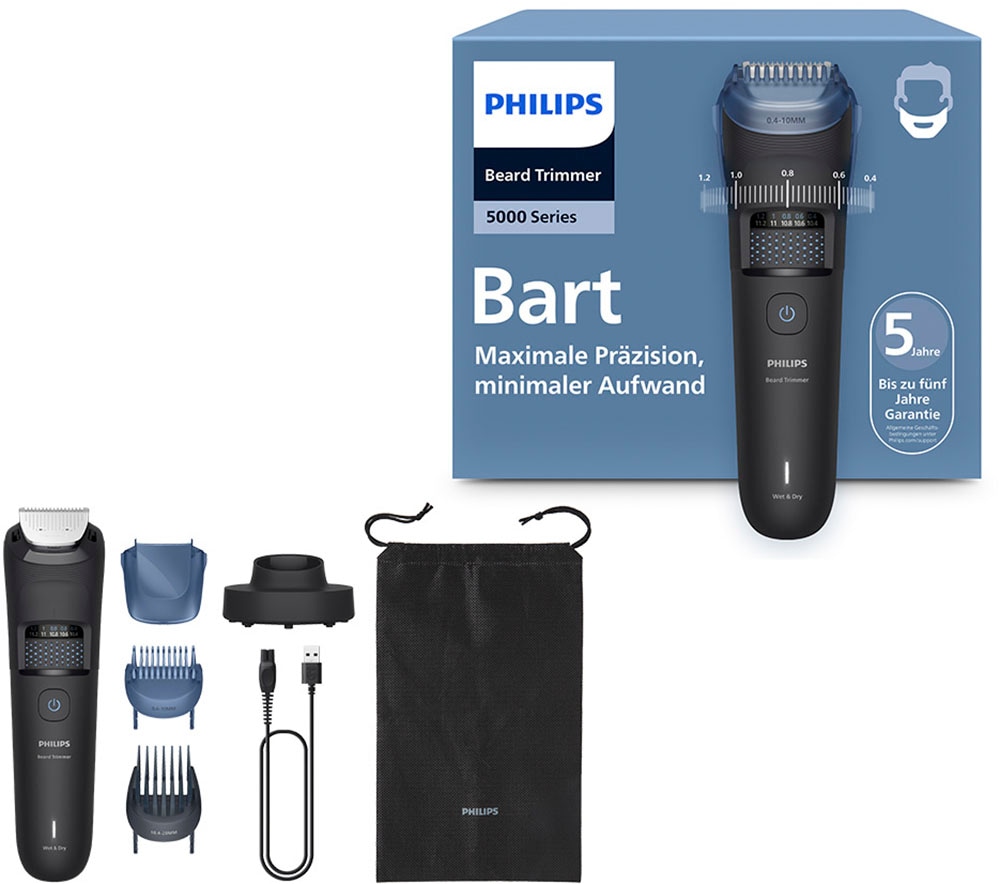 Philips Bartschneider »Serie 5000 BT5780/15« 3 Aufsätze mit 40 einstellbaren Schnittlängen, inkl. Ladestation
