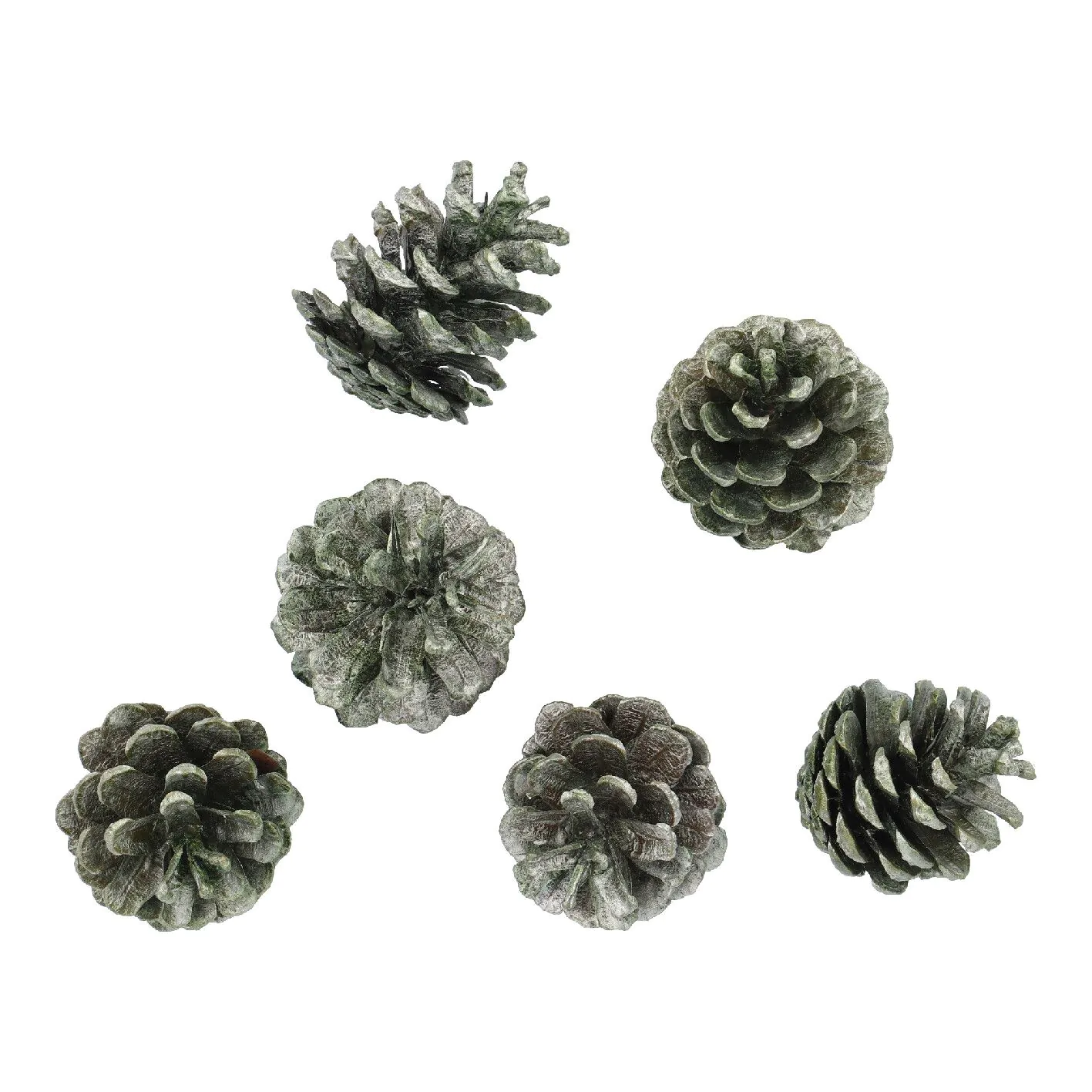 Tannenzapfen Metallic Grün 6er Set kaufen