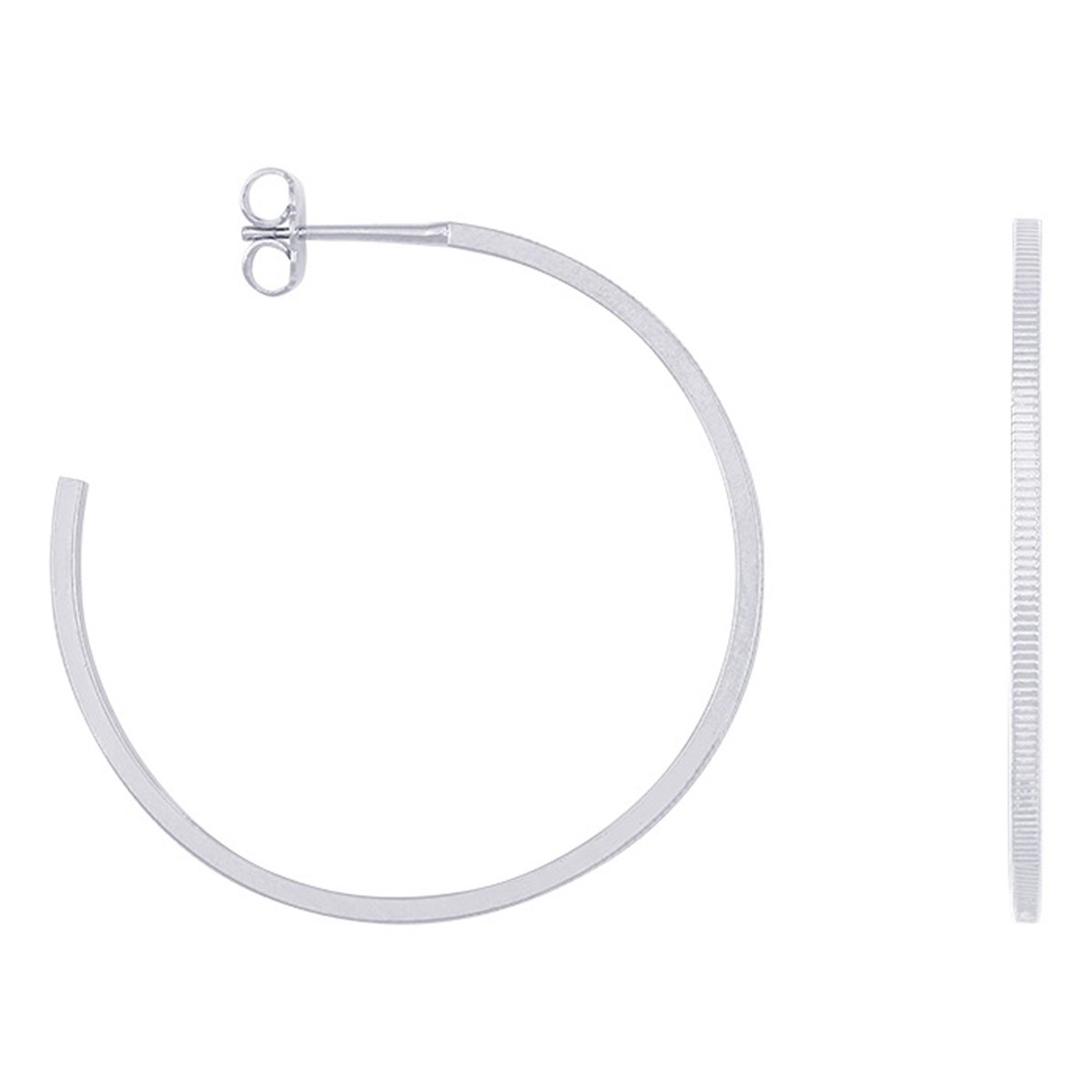 Boucles d'oreilles créoles Saunier argent Acajou