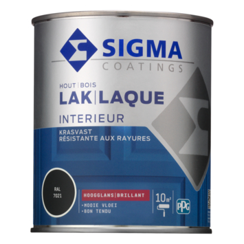 Sigma Interieur binnenlak hoogglans RAL 7021 zwartgrijs 750 ml