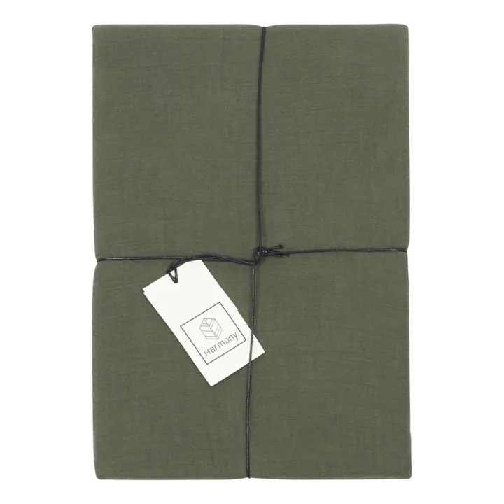 Haomy Housse de couette Dili en voile de coton | Vert kaki