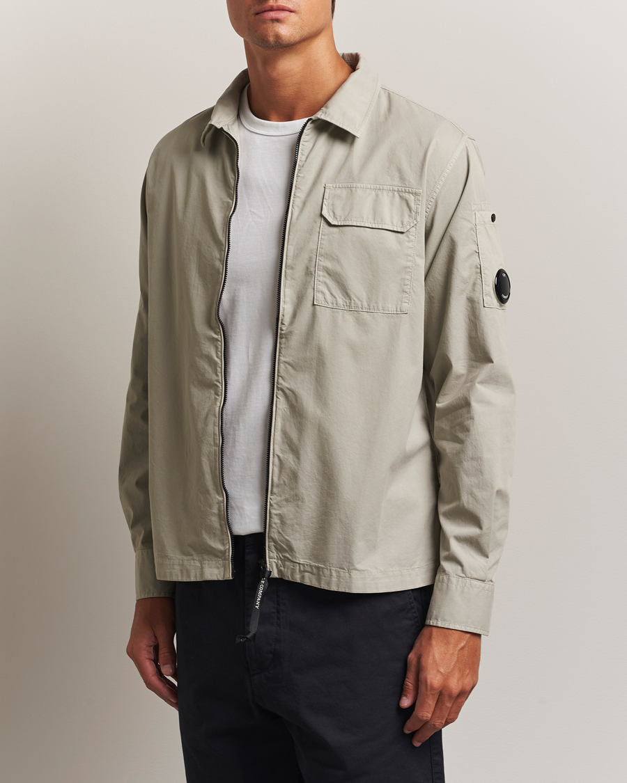 C.P. Company Organic Cotton Gabardine Zip Overshirt Grey