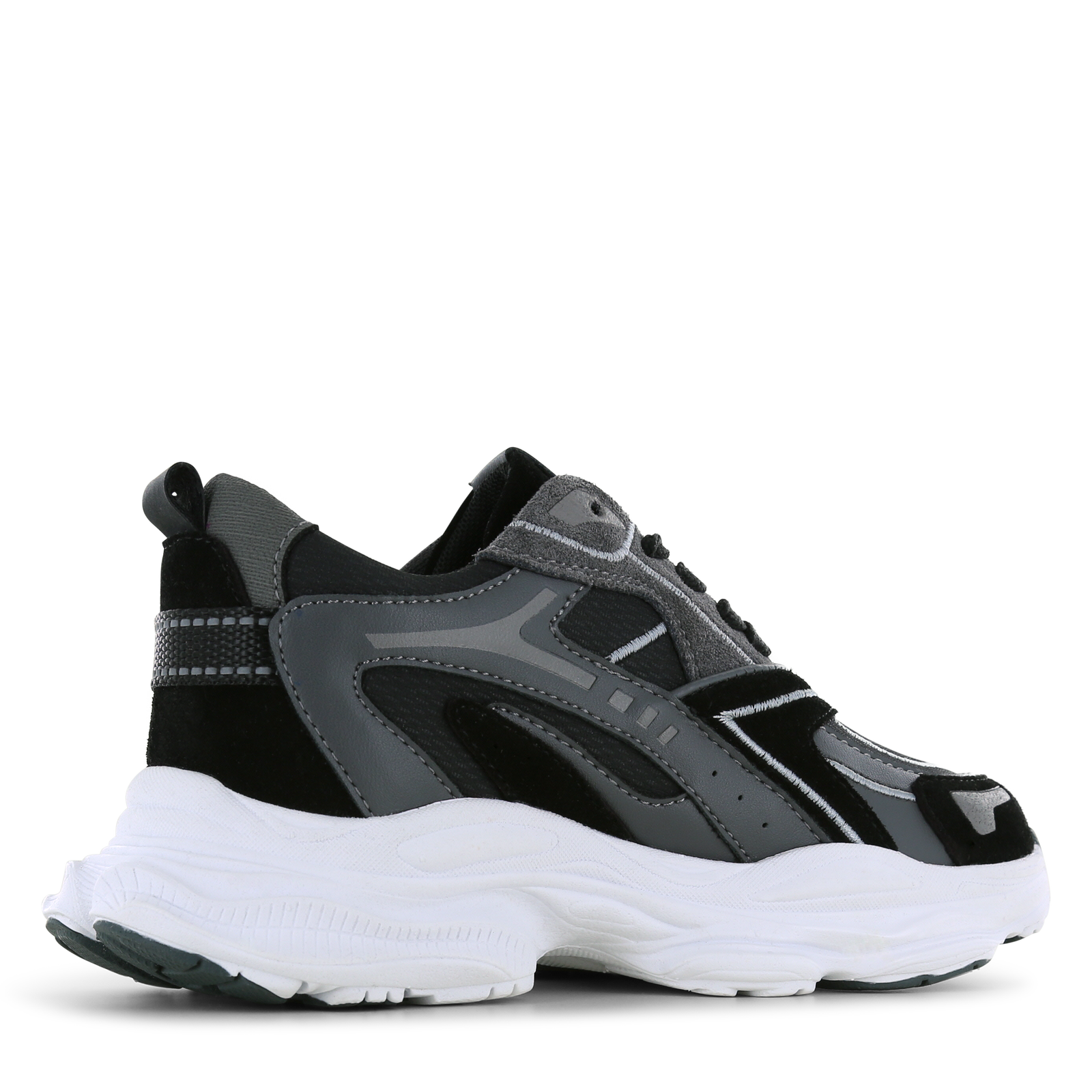 Shoesme zwart-grijze sneaker Microfiber leer, Suède | Sale