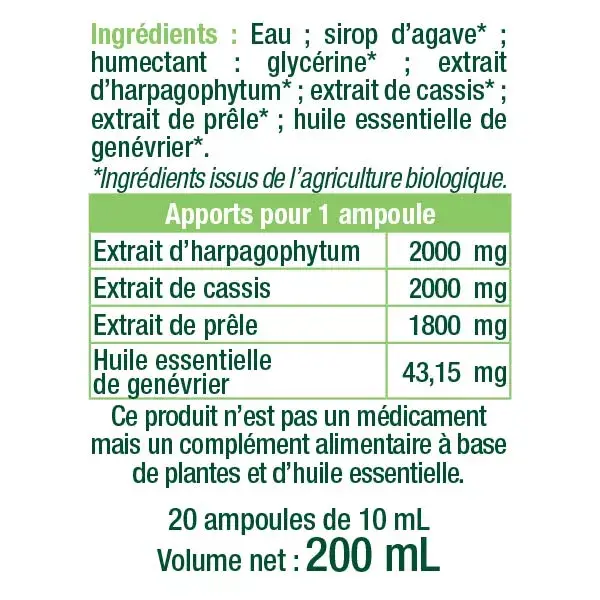 Les 3 Chênes Phyto Aromicell'R Articulations Bio 20 ampoules