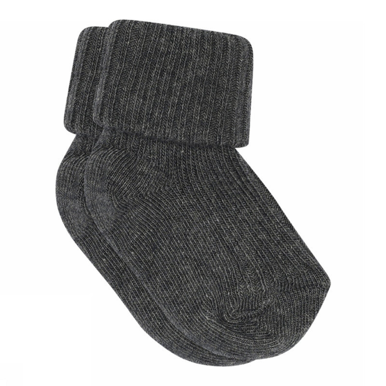 MP Denmark | Cotton rib baby socks | Dark Grey Melange