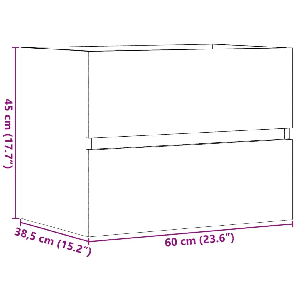 vidaXL Armoire Salle de Bain - Gris Béton