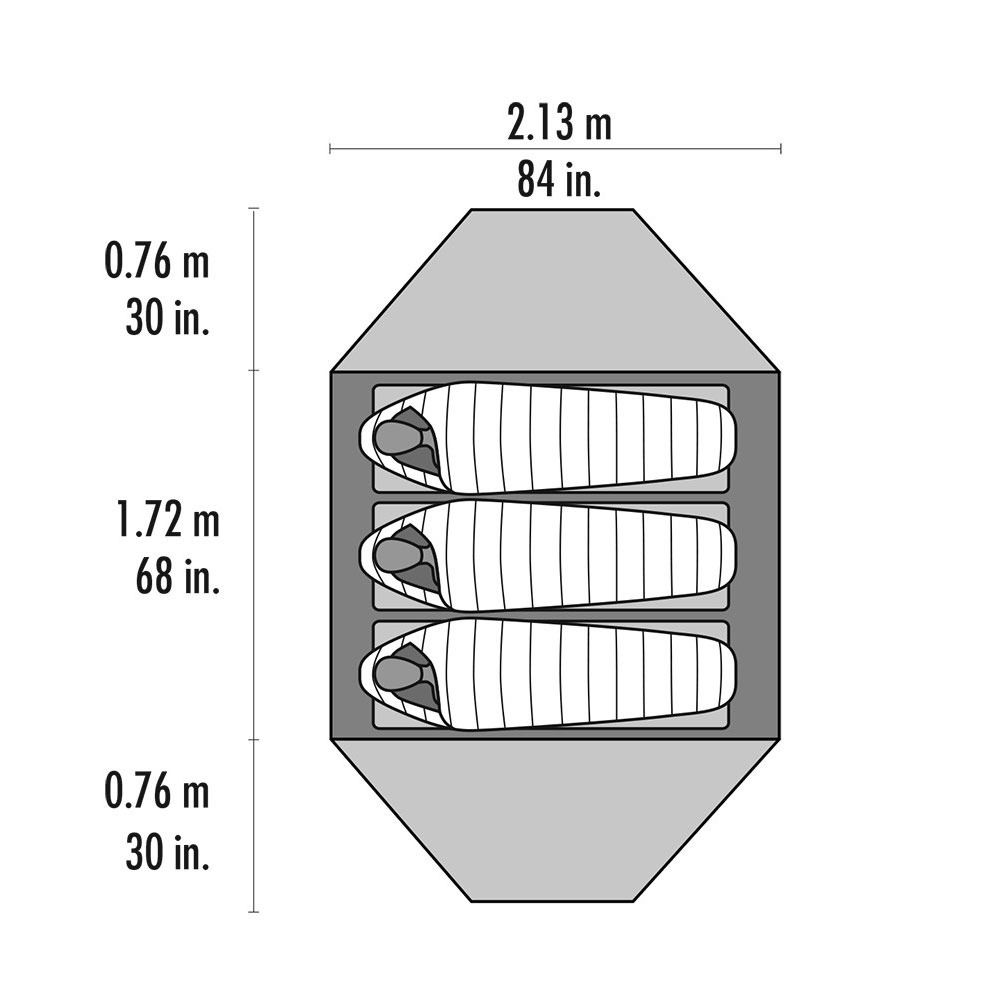 Msr ELIXIR 3 - Tente 3 places gray