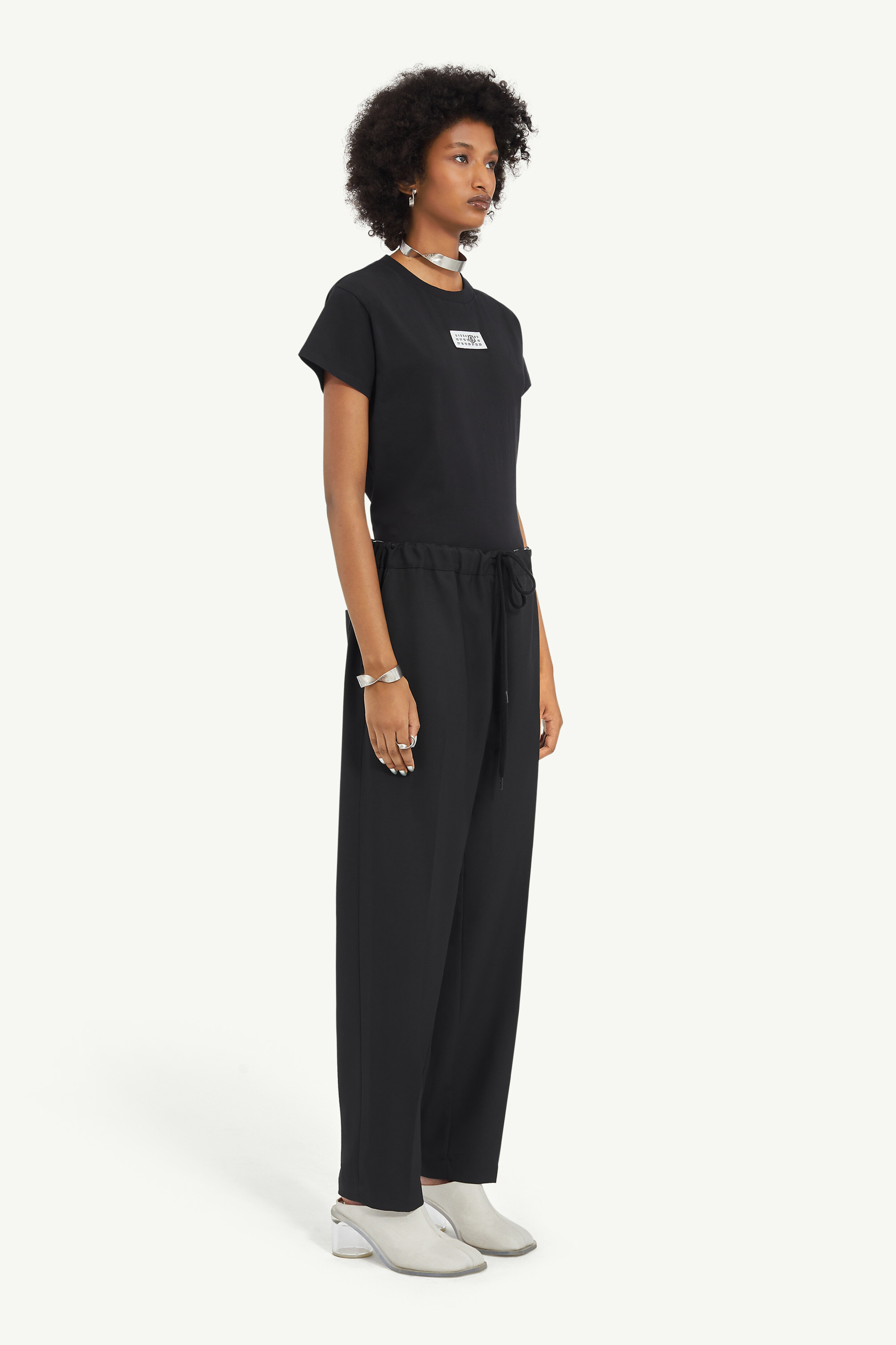 Pantalon de tailleur fuselé noir