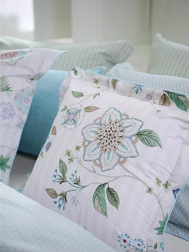 PIP STUDIO Perkal Bettwäsche FLORES BAILANDO 70x90cm/140x200cm Off White  weiss
