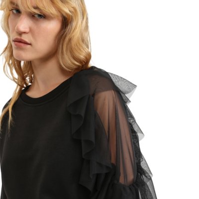 Sweatshirt femme Sweat M.Longue Effet Sur 1 Epaule PLEASE