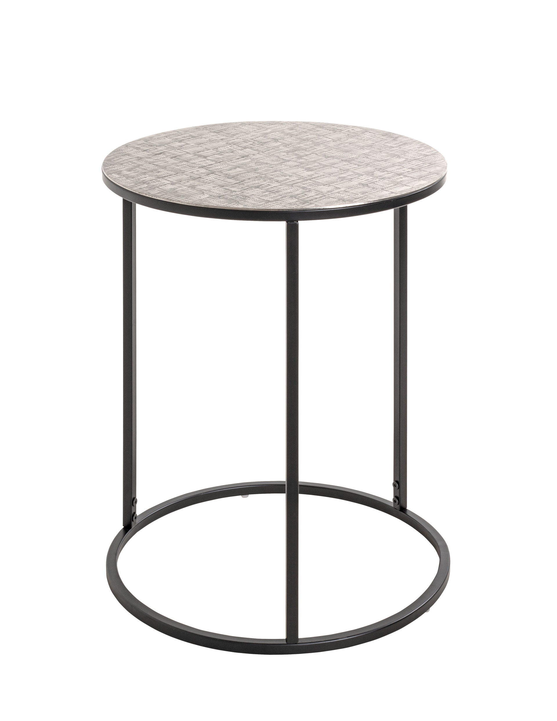 Beistelltisch 46 x 60 cm silberfarbig/schwarz