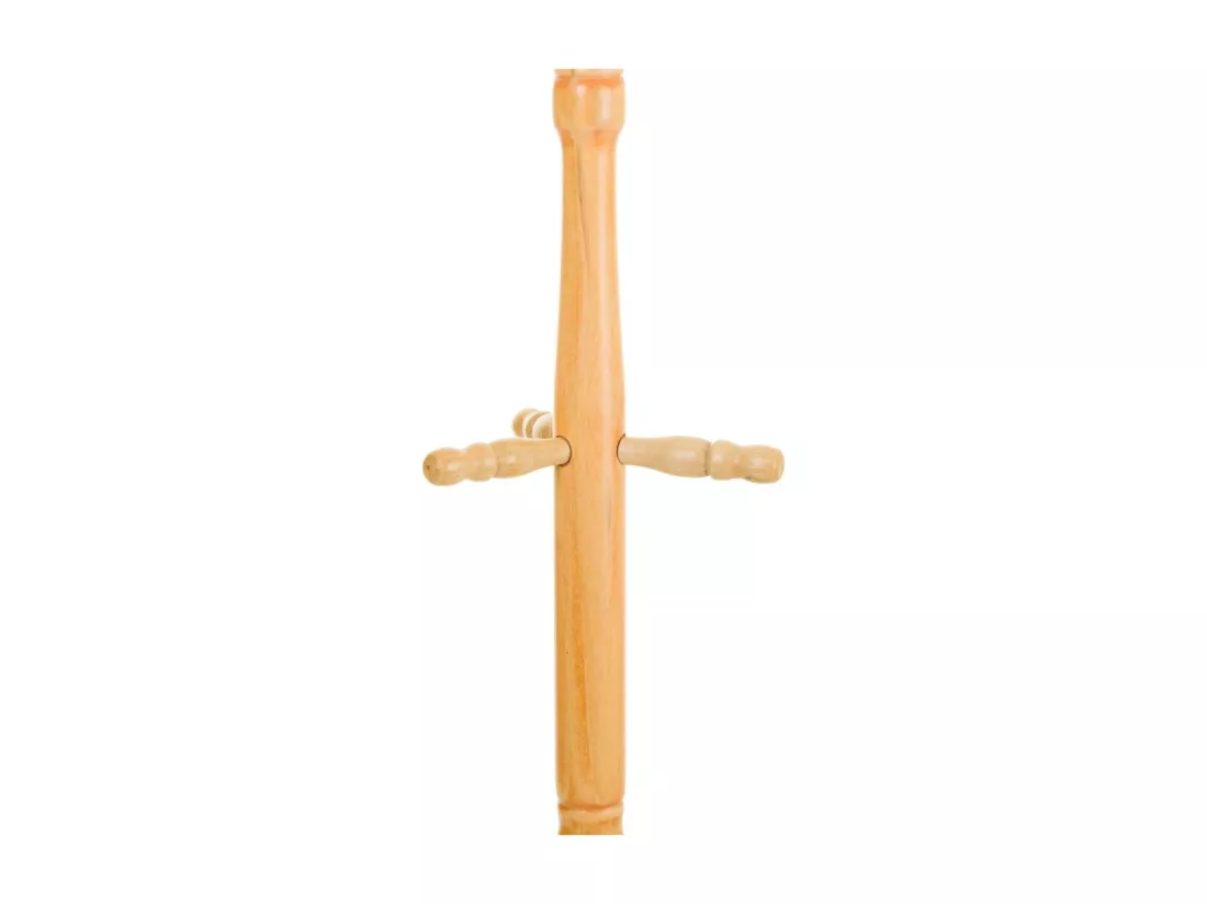 Porte-manteau sur pied en bois couleur miel 44x44x184h