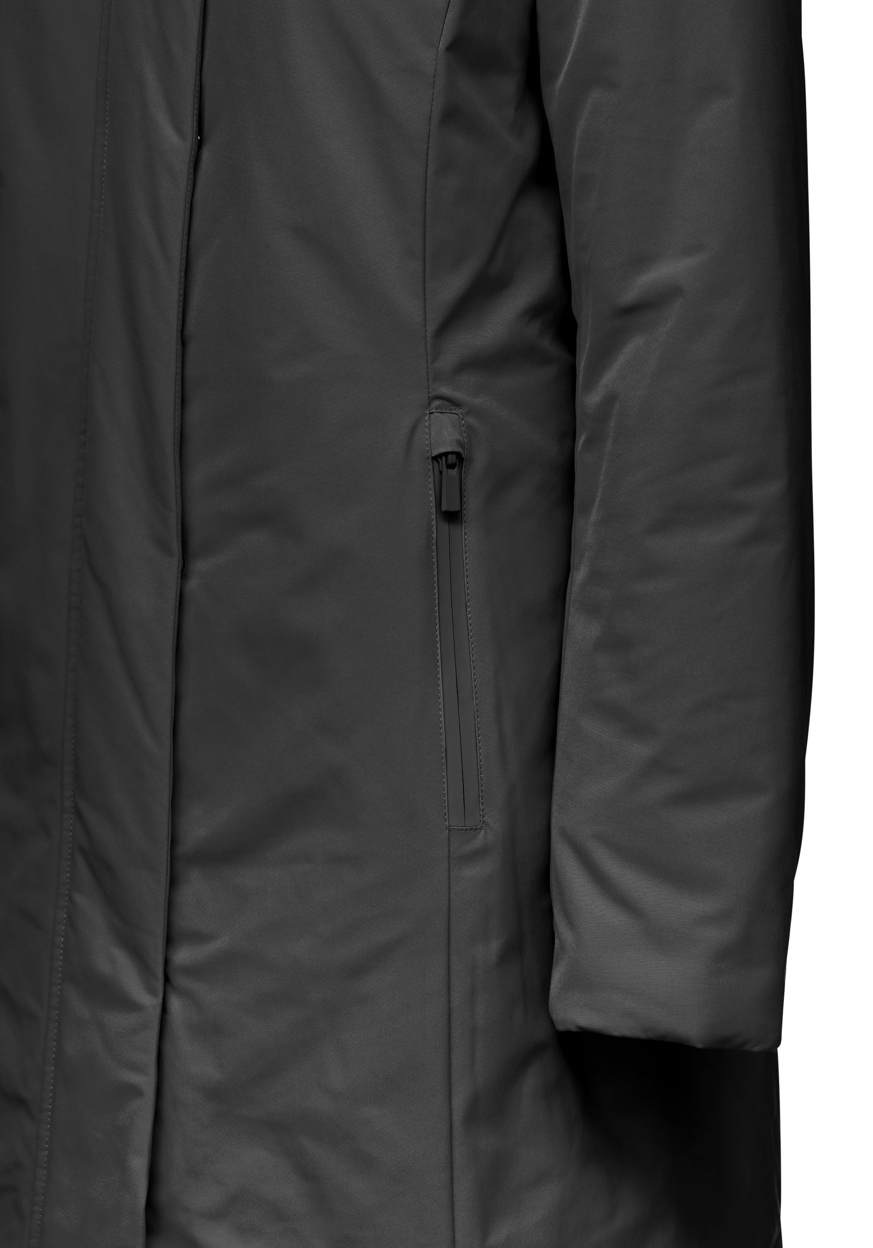 Geox Langjacke »SPHERICA« mit Kapuze mit Kapuze, Reissverschlusstaschen, verdeckter Reissverschluss & Drucker