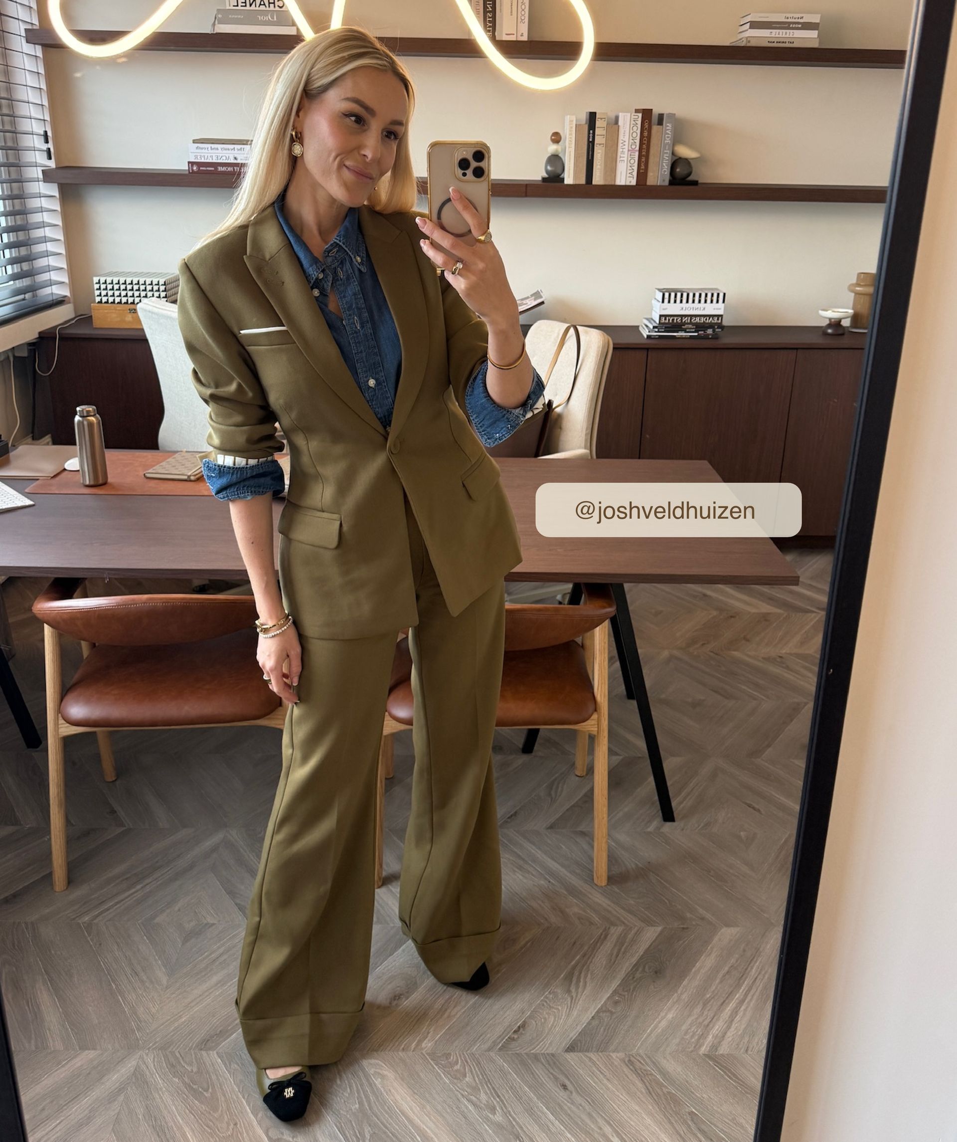 JV-KANAN getailleerde blazer - olive green