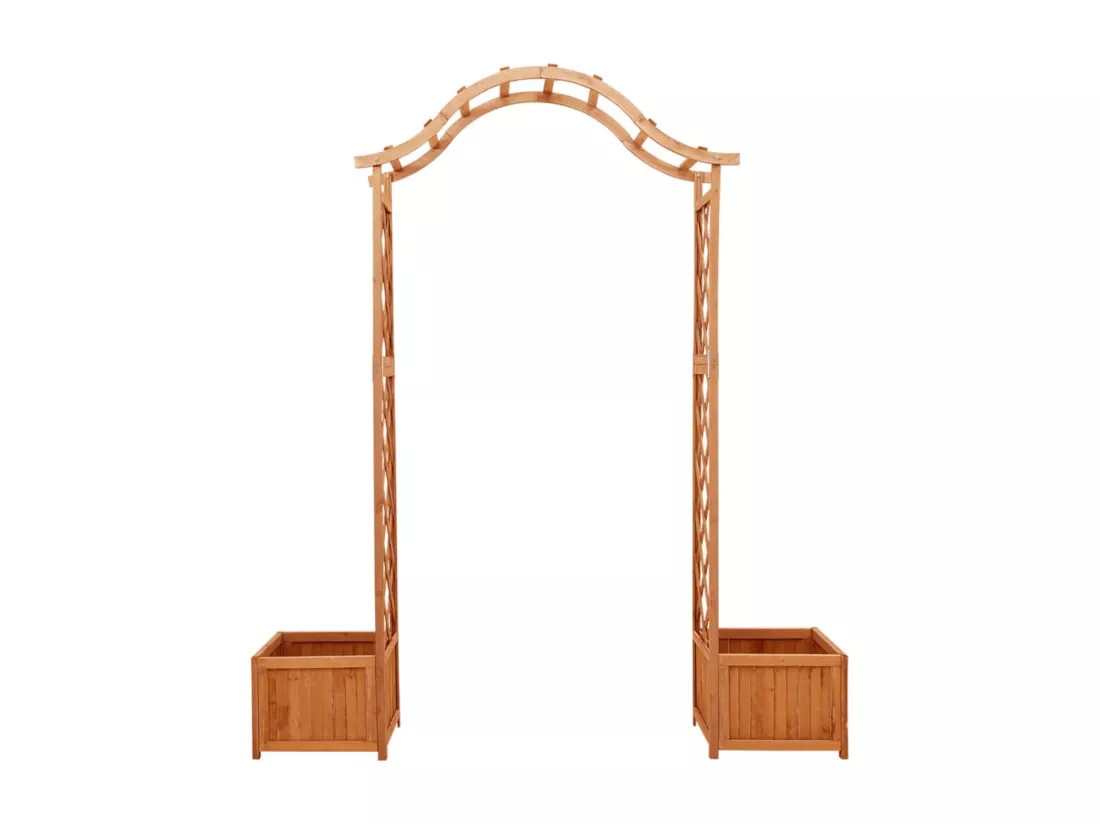 Pergola de jardin avec jardinière Bois pin massif