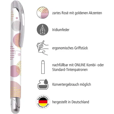 ONLINE Füller Feder M College Shiny Bubbles