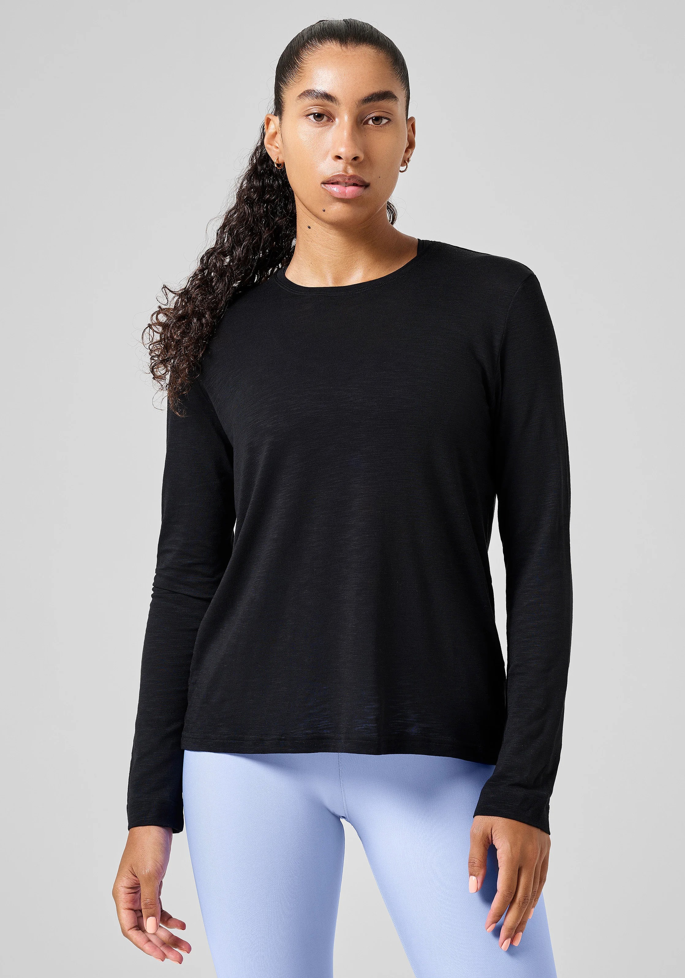 Soft Texture Long Sleeve Dame Black