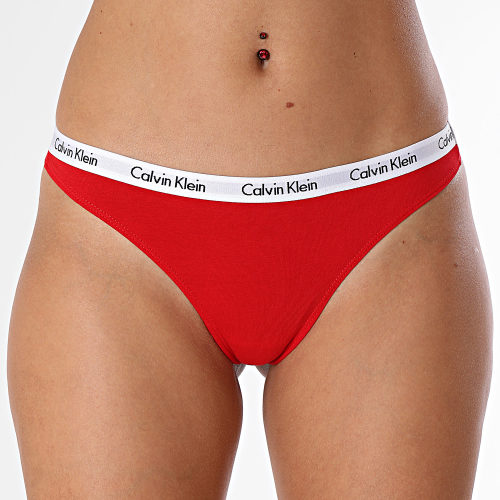 Lot De 3 Strings Femme QD5145E Noir Rouge Rose