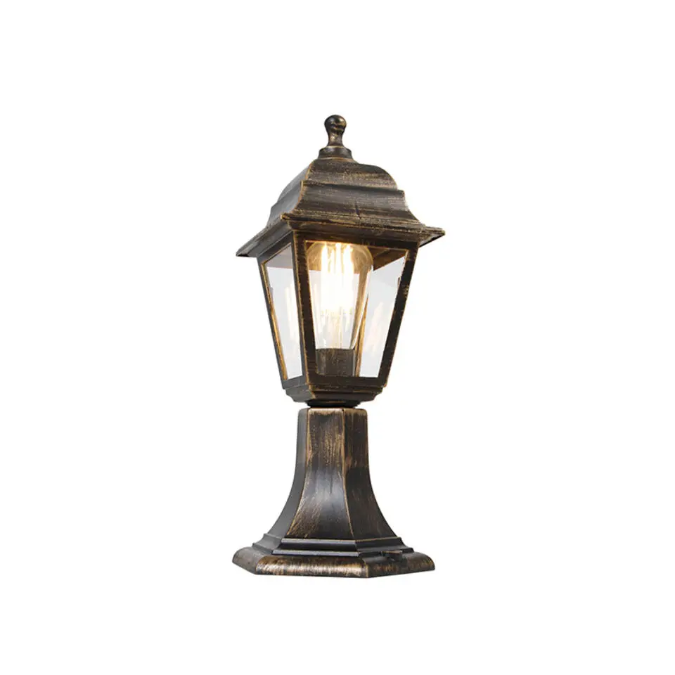 Qazqa staande buitenlampen capital goudkleurig e27