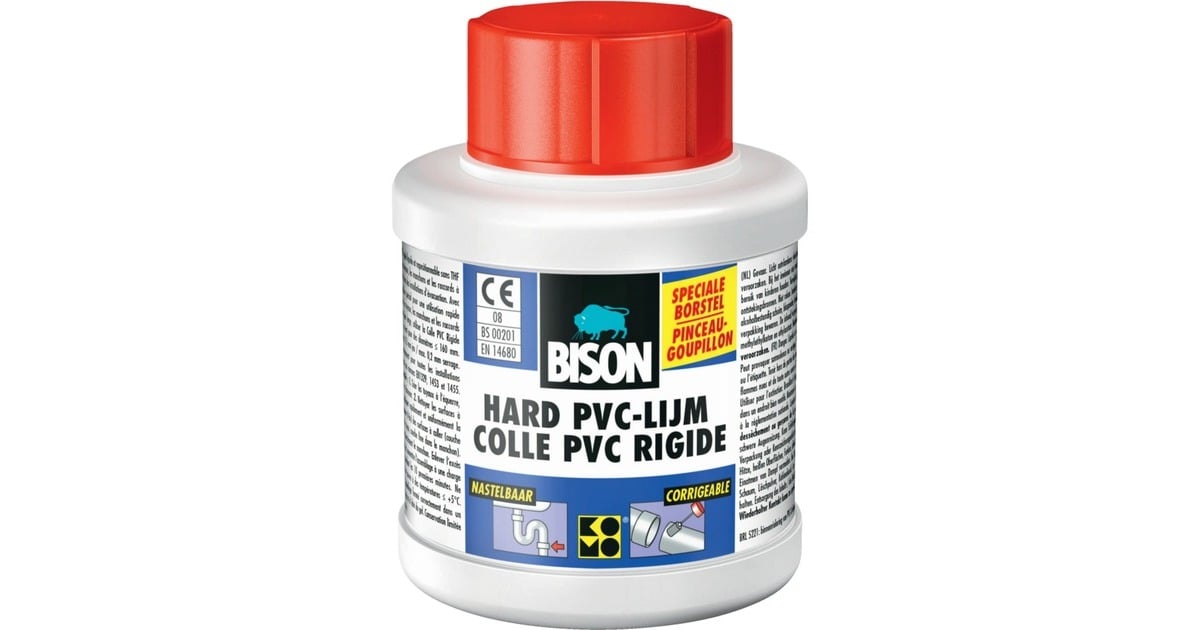 BisonHard PVC-lijm flacon 250ml met borstel