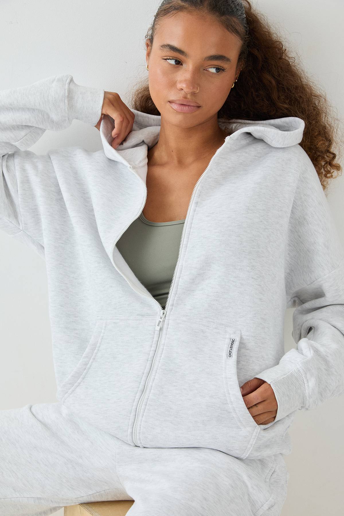 Sweat à Casynthétiqueche Oversize Zippé DSGN Studio