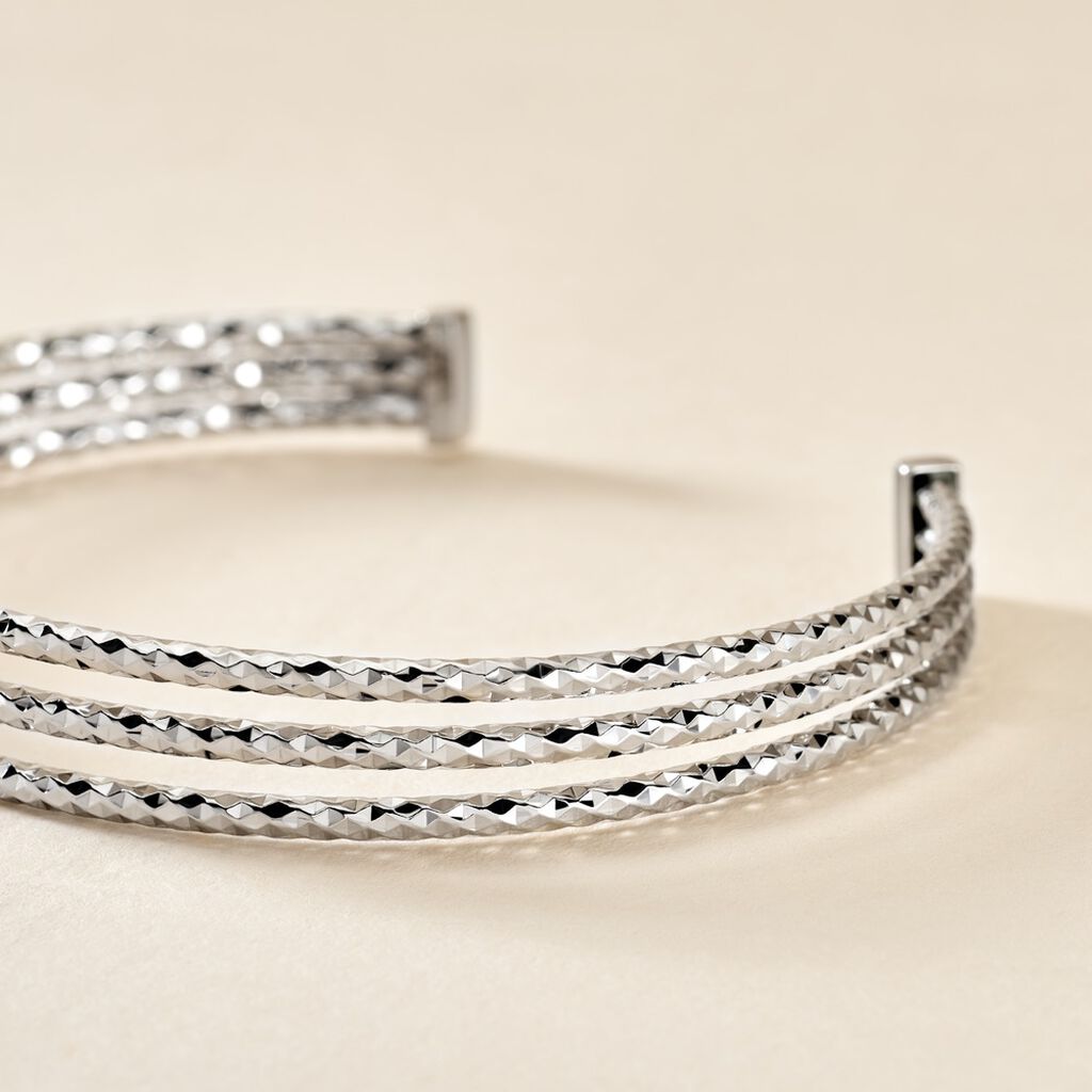 Bracelet Jonc Rachelle Argent Blanc