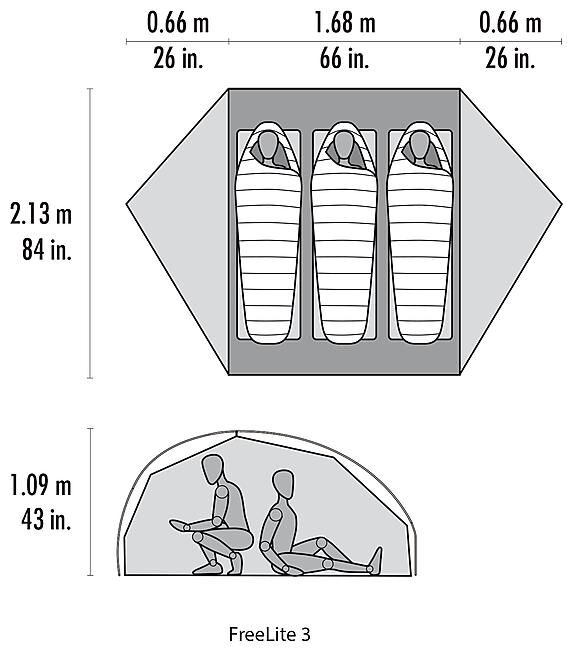 MSR - TENTE DE RANDONNEE FREE LITE 3 ULTRA LEGERE