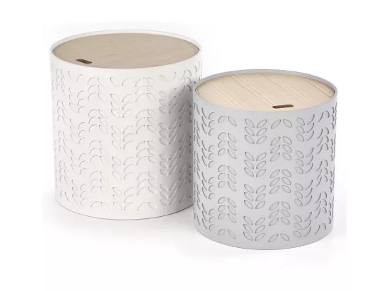 Ensemble de deux tables d'appoint avec espaces de rangement LAPETUS