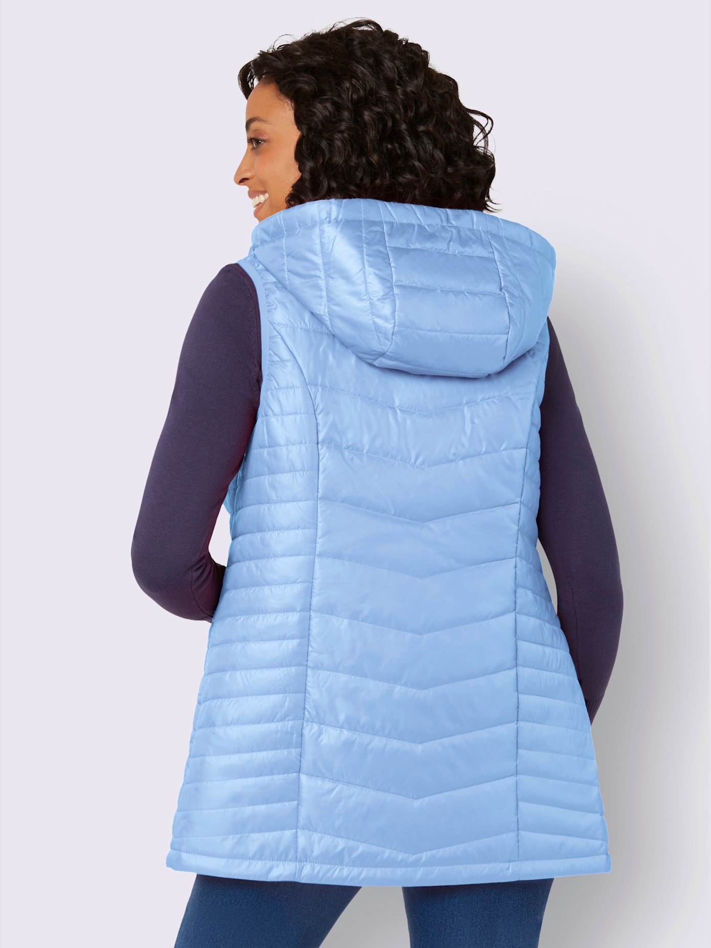 Gilet matelassé long coupe longue tendance