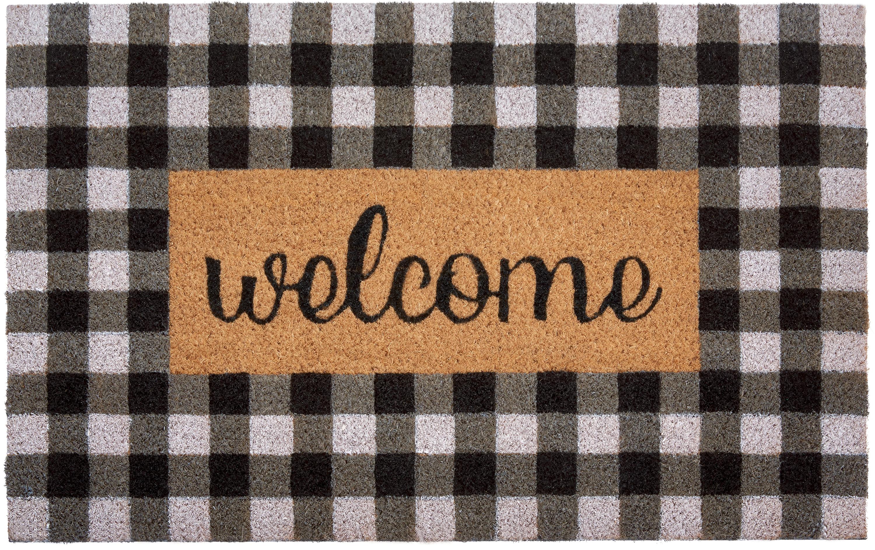 Fussmatte Welcome 45 cm x 70 cm, Braun/SchwarzRutschfeste Türmatte