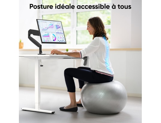 ONKRON - Bureau assis debout motorisé poids max 70 kg wdf221e-w blanc